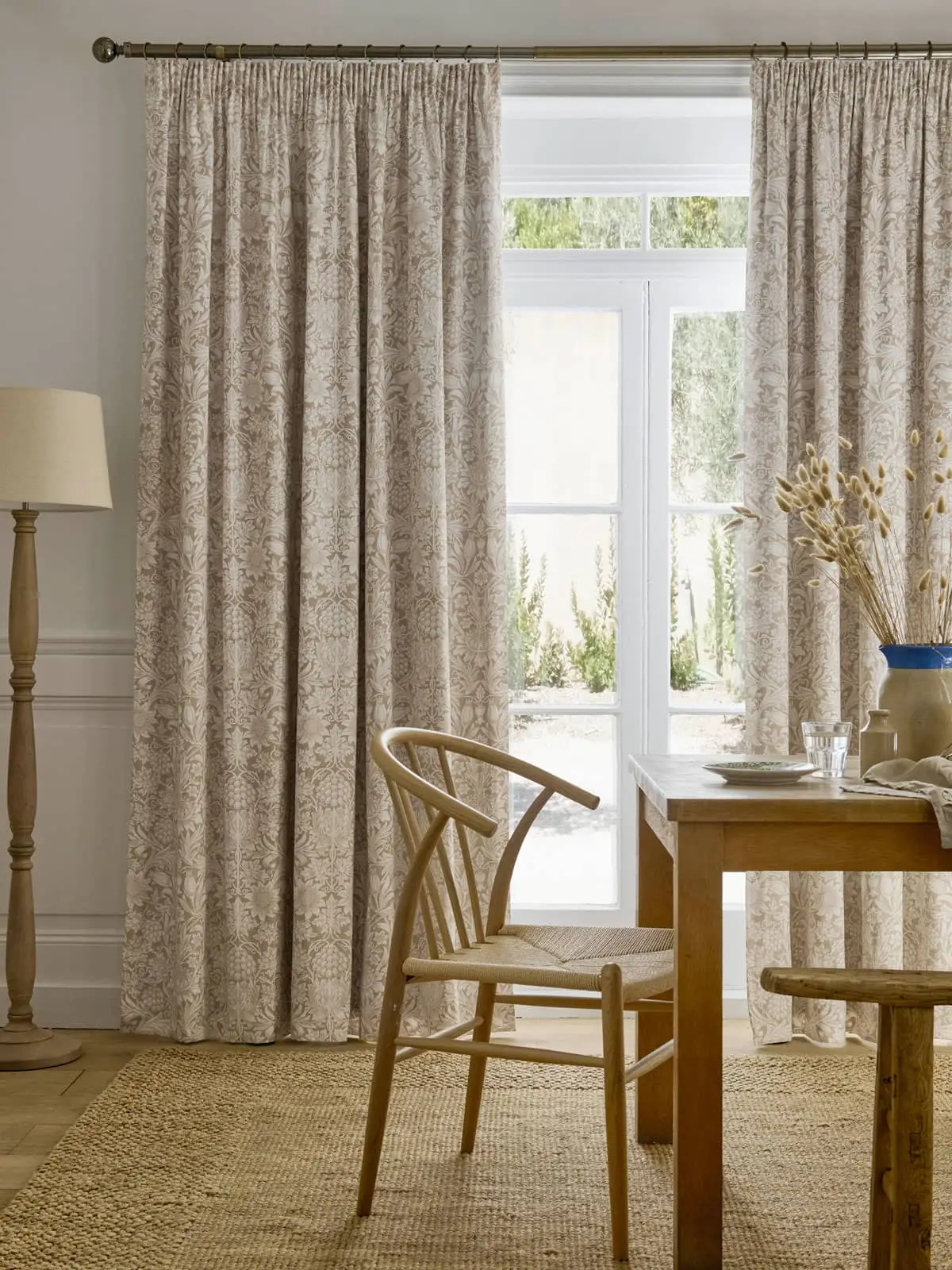Shop Sunflower (RM), Hessian Natural Ready Made Curtains UK