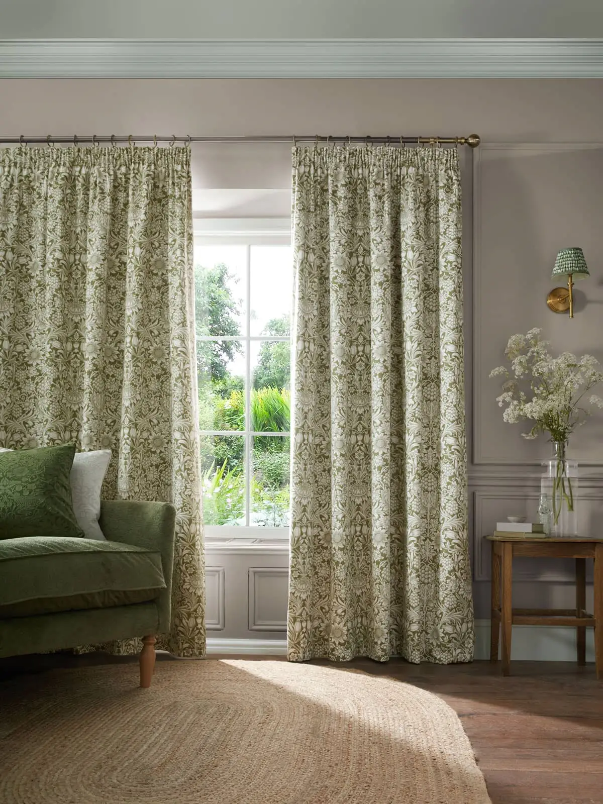 Shop Sunflower (RM), Dark Olive Ready Made Curtains UK