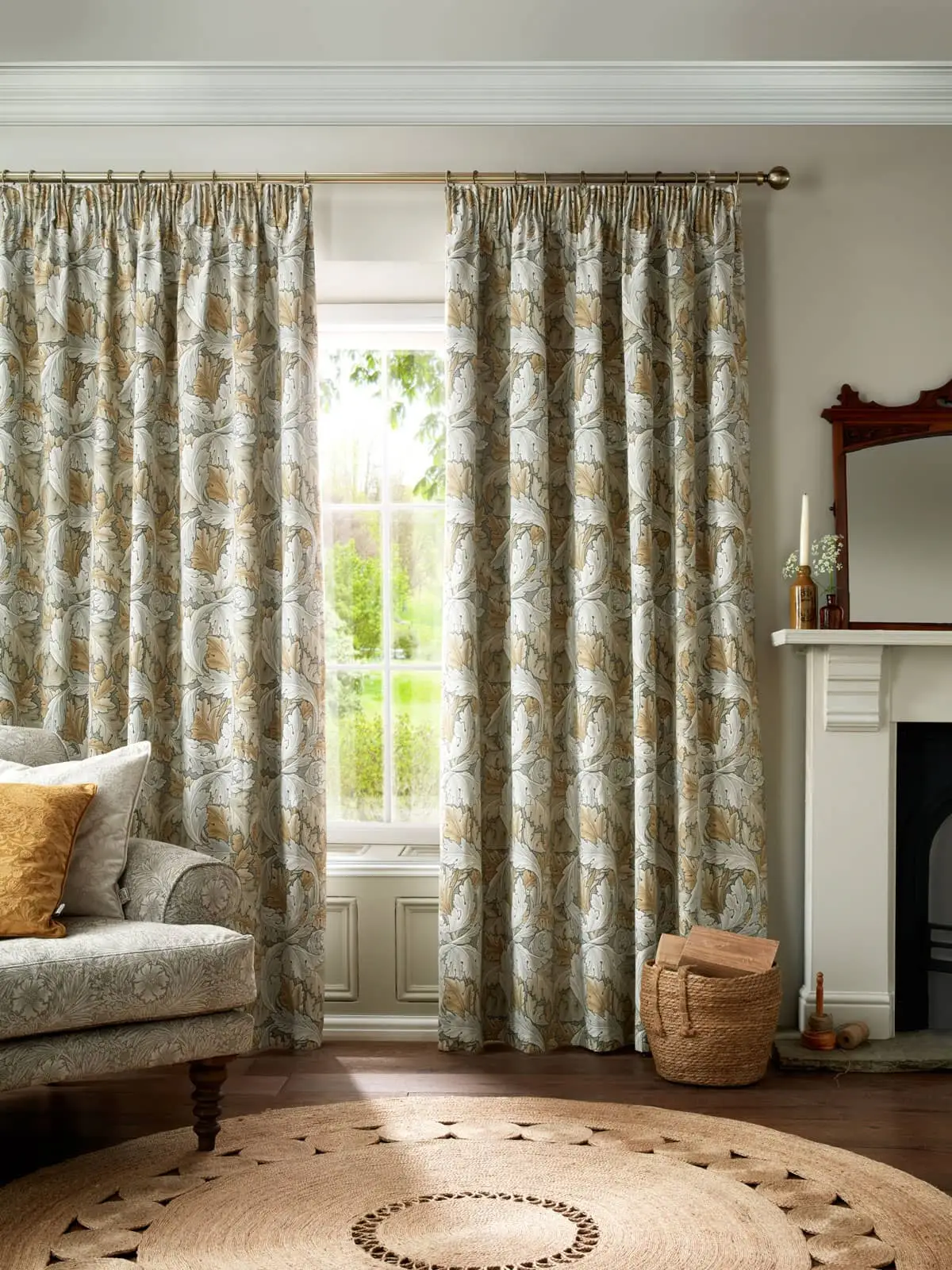 Shop Acanthus (RM), Flint Ready Made Curtains UK